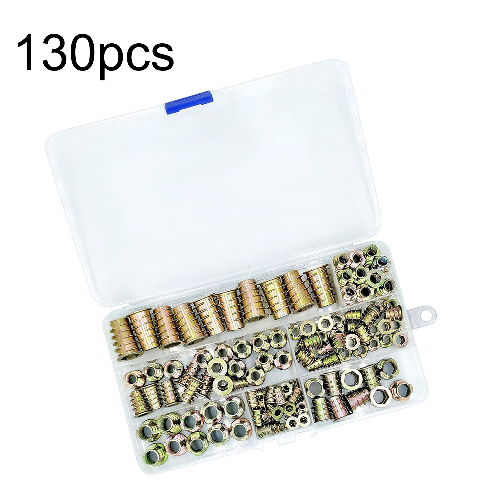 Furniture Hardware Fasteners - 130pcs Metric Threaded Insert Nuts Kit