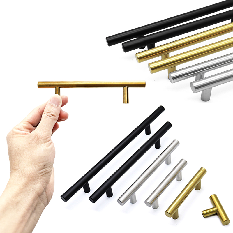 Drawer Pull Gold - Cupboard Handle Brushed Stainless Steel Kitchen
