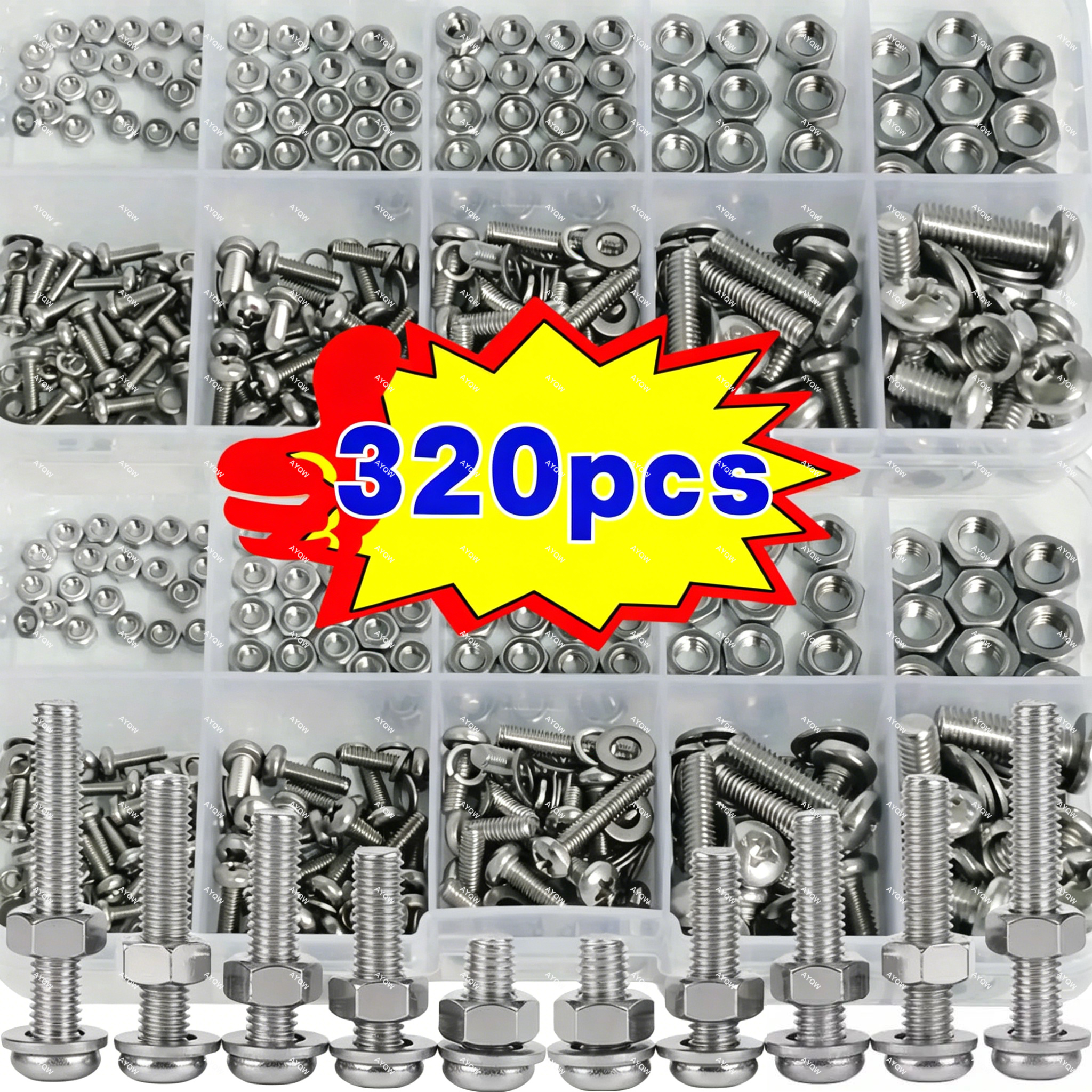 120/320-Piece Hex Nut and Bolt - Furniture Hardware Fasteners 리뷰 및 가격