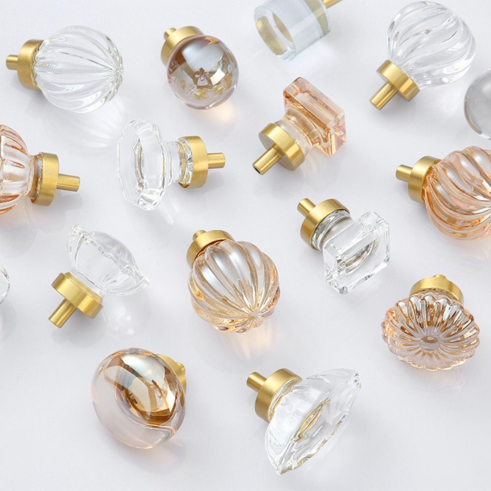 Crystal Glass Furniture Handle - Drawer Pull Gold 리뷰 및 가격