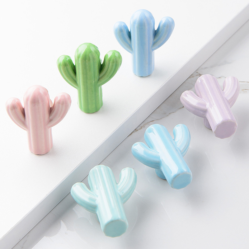 1/4pcs Colorful Ceramic Cactus - Unique Furniture Hardware Pulls 리뷰 및 가격
