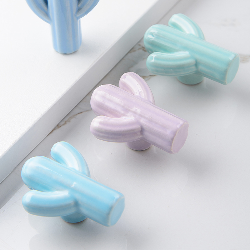 1/4pcs Colorful Ceramic Cactus - Unique Furniture Hardware Pulls 리뷰 및 가격