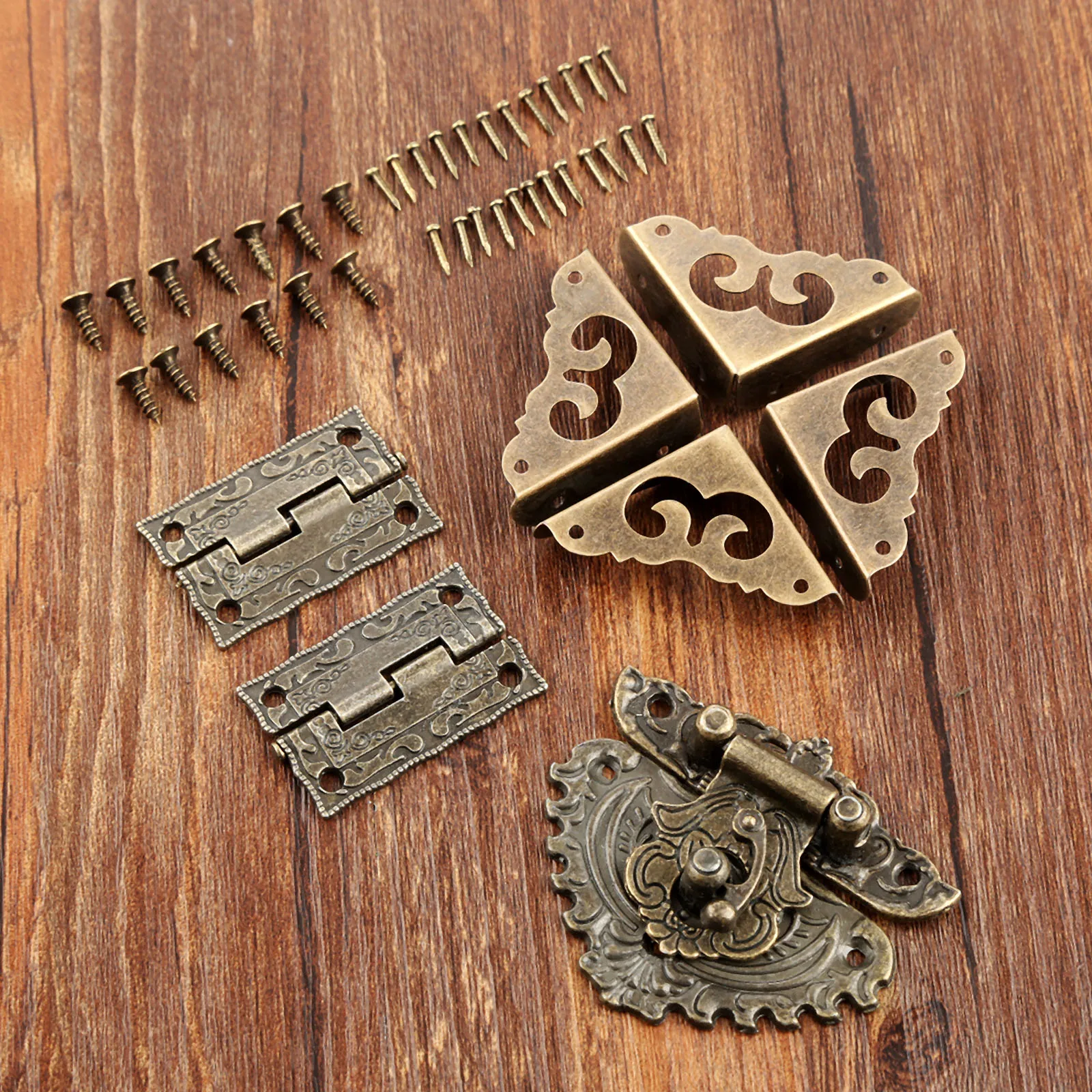 7pcs/set Antique Bronze Padloc - Furniture Hardware Hinges 리뷰 및 가격