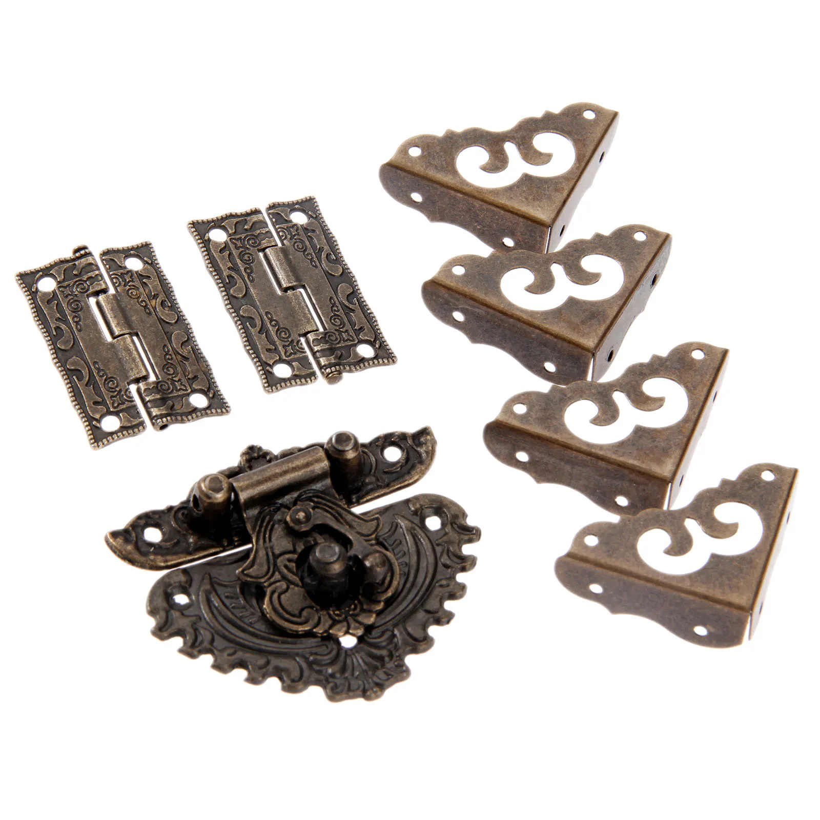 7pcs/set Antique Bronze Padloc - Furniture Hardware Hinges 리뷰 및 가격