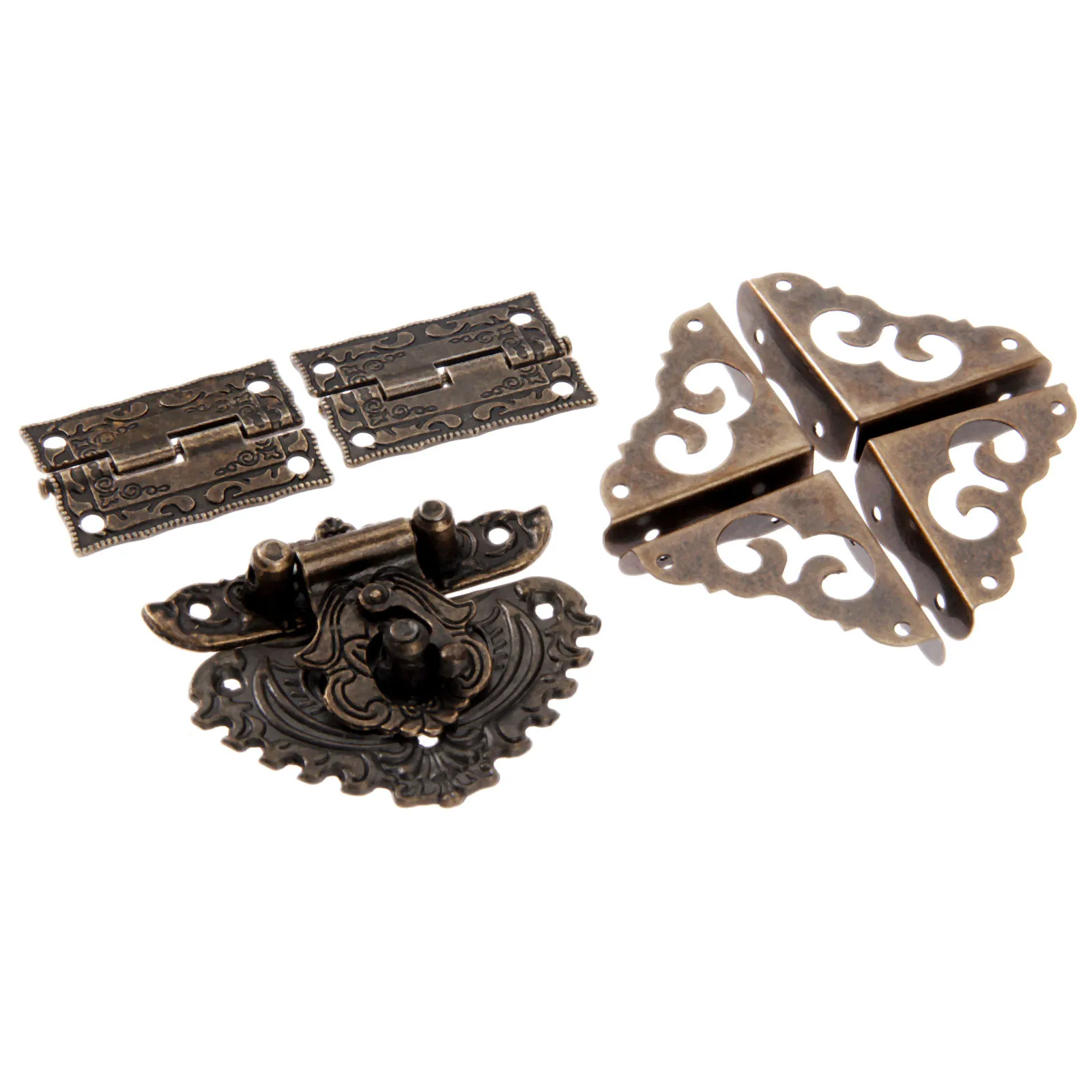 7pcs/set Antique Bronze Padloc - Furniture Hardware Hinges 리뷰 및 가격
