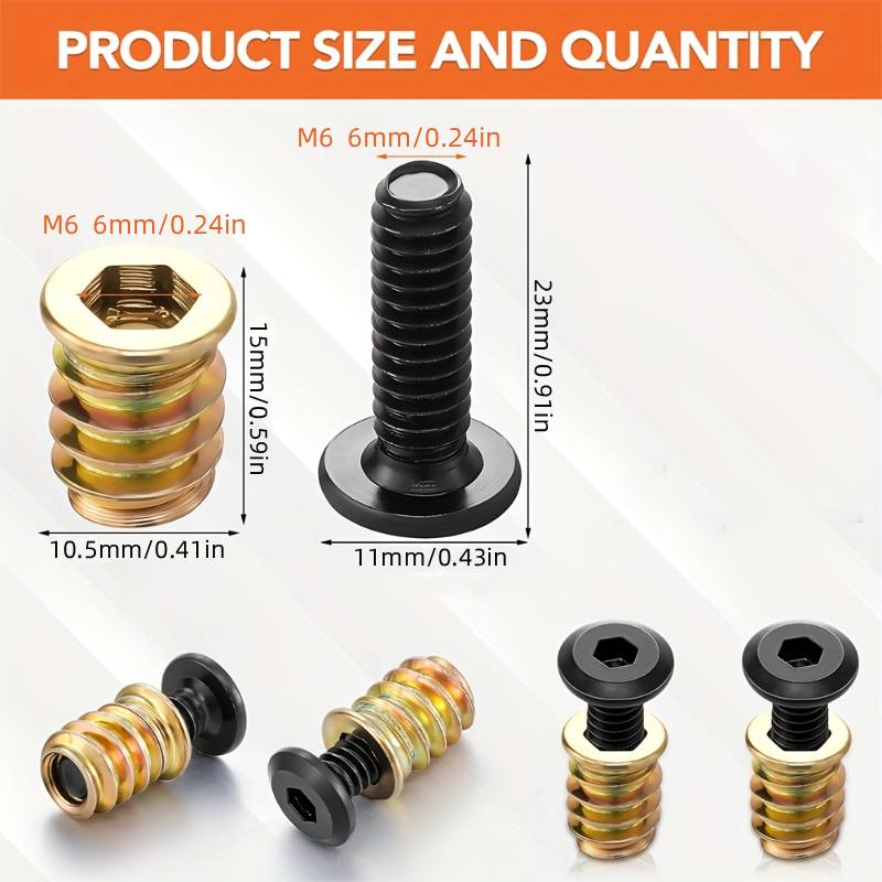 10PCS Nut Threaded Inserts Com - Furniture Hardware Fasteners 리뷰 및 가격